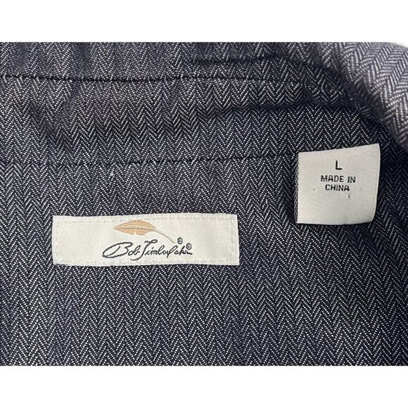 BOB TIMBERLAKE Womens LARGE Black Herringbone Velvet Trim JACKET Pockets EUC - Picture 6 of 8